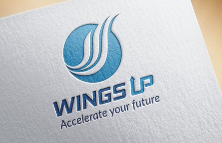 Thiết kế logo Trung tâm Ngoại ngữ Tin học Wings Up