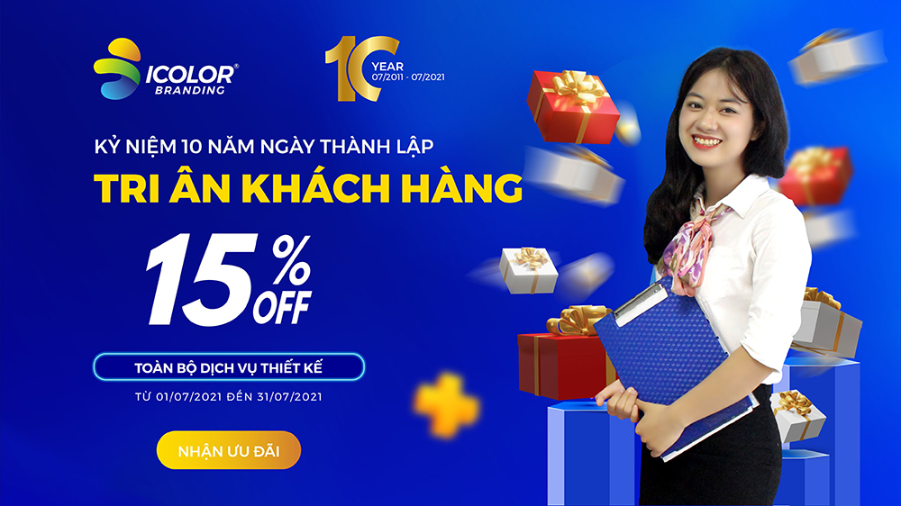 Ưu đãi nhân dịp kỷ niệm 10 năm thành lập Công ty iColor Branding